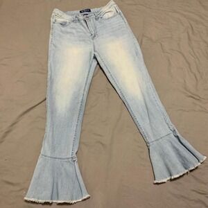 Blue Spice Women's Light Blue Size 9 Jeans Flare Bell Bottoms Y2K Cottonblend